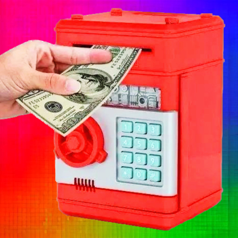 Електронний сейф-копилка Number Bank "Банкомат" дитячий подарунок із кодовим замком і купюроприймачем