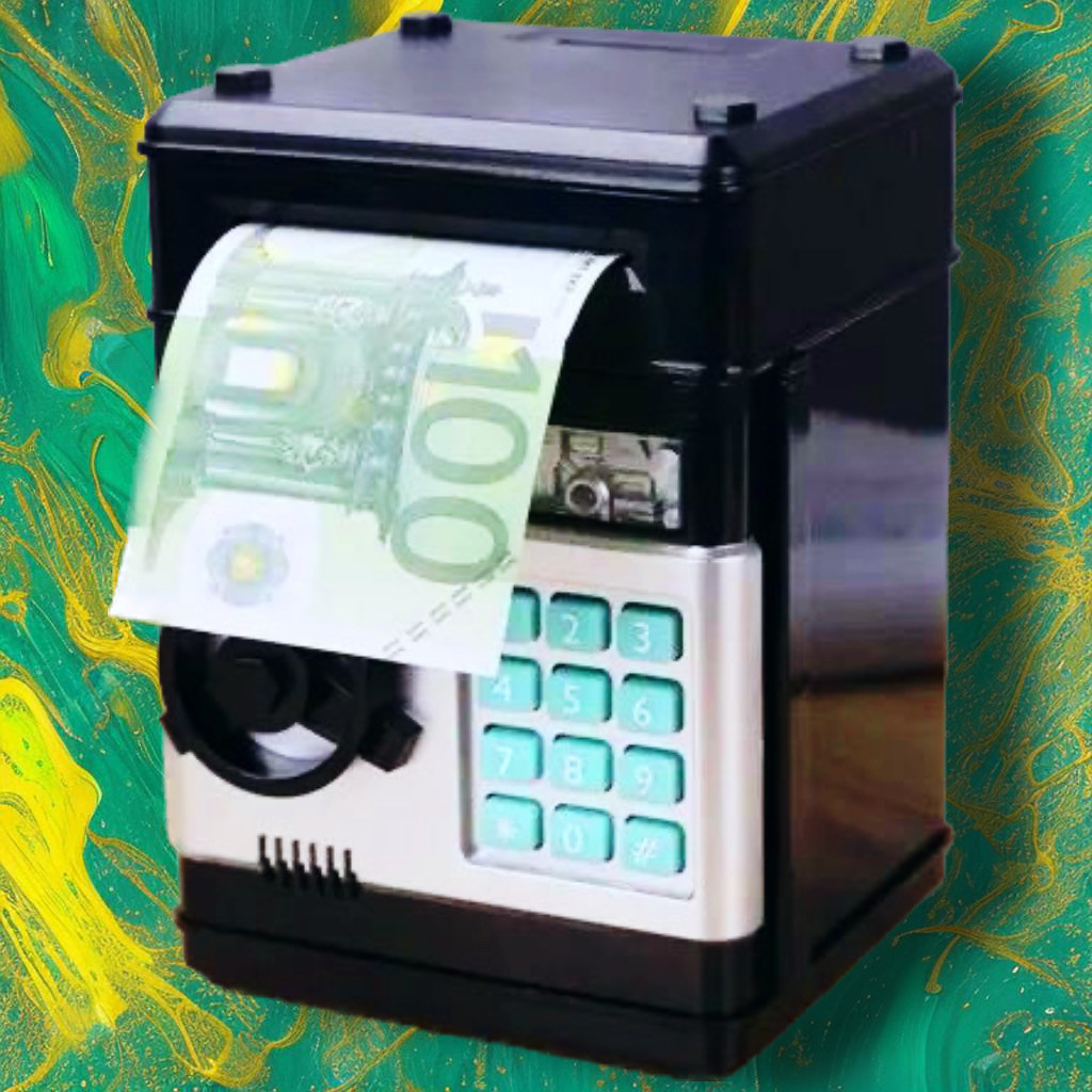 Електронний сейф скарбничка Number Bank "Банкомат" дитячий подарунок із кодовим замком і купюроприймачем