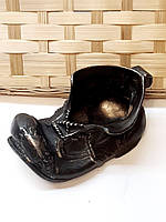 Старинная статуэтка пепельница старый башмак, антикварный ботинок из латуни