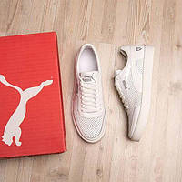 Летние белые чоловічі шкіряні кеди