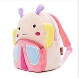 Дитячий плюшевий рюкзак для малюків дівчаток Метелик 2-4 роки, фото 3