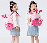 Плюшевий рюкзак для маленької дівчинки 2-4 роки Зайчик, фото 2