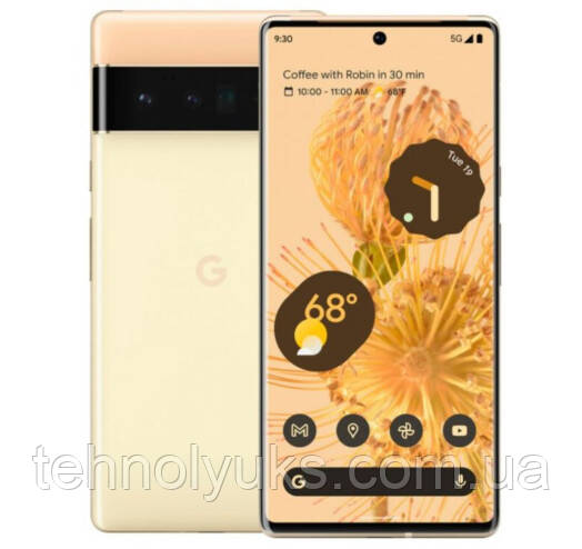 Смартфон Google Pixel 6 Pro 12/128 GB Sorta Sunny, екран 6.7", AMOLED, 50+48+12/11Мп, IP68, 1sim, 4G (LTE), фото 1