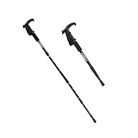 1 шт. Палка-трость Suolide Antishock телескопическая с изогнутой ручкой для треккинга и реабилитации (Black)