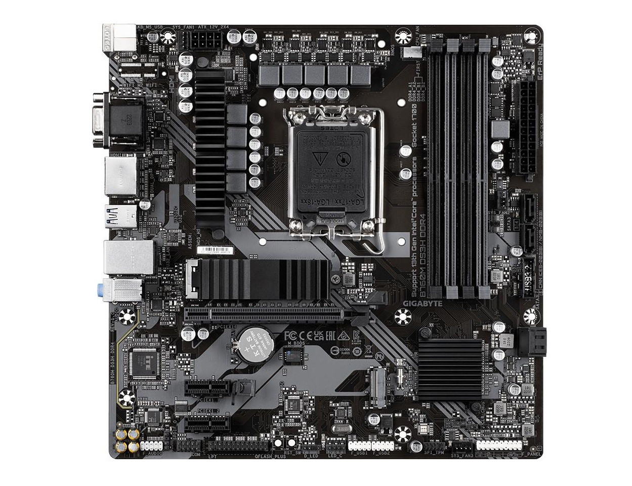 Gigabyte Материнська плата B760M_DS3H_DDR4 s1700 B760 2xDDR4 HDMI DP mATX