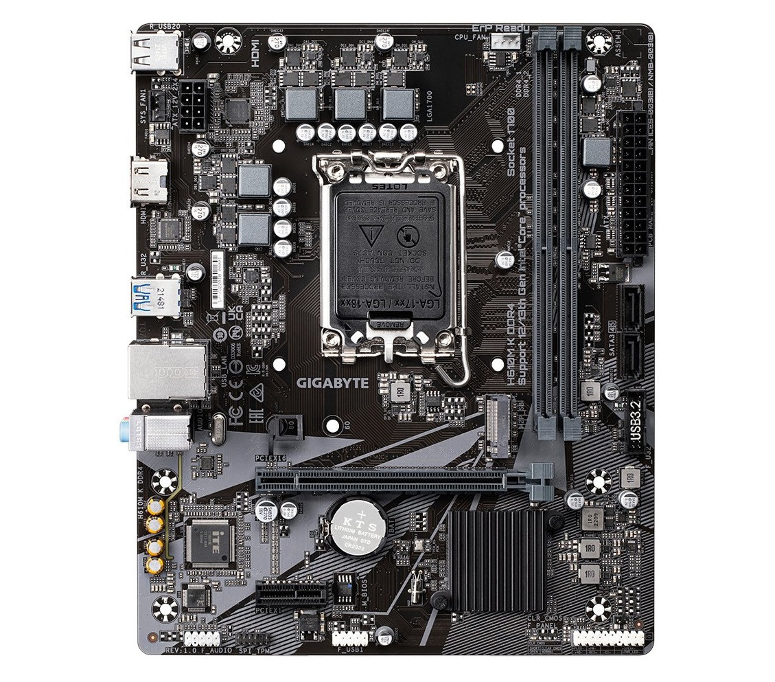 Gigabyte Материнська плата H610M K DDR4 s1700 H610 2xDDR4 M.2 HDMI mATX