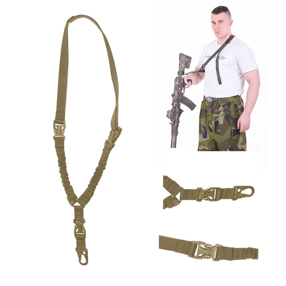Ремінь зброї підвісний, ремінь для зброї з однією точкою кріплення Бежевий, фото 1
