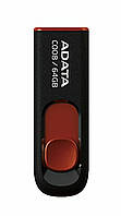 Флешка A-DATA USB накопитель 2.0 C008 64Gb, цвет черный/красный