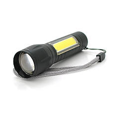 Ліхтарик Bailong BL-511, Zoom, 1 різ., корпус алюміній, водостійкий, ударостійкий, вбудований акум, BOX