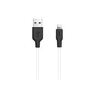 Кабель HOCO X21 USB - Lightning 2A, 1m, силиконовый, TPE разъемы, цвет черный+White