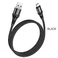 Кабель HOCO X50 USB - Micro 2.4A, 1m, нейлон, алюминиевые разъемы, цвет черный
