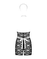 Еротичний костюм покоївки Obsessive Servgirl costume S/M, халат, стрінги, фартух, обруч, фото 3