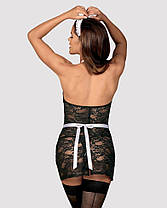 Еротичний костюм покоївки Obsessive Servgirl costume S/M, халат, стрінги, фартух, обруч, фото 5