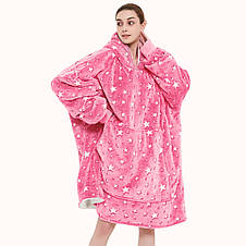 Худі-плед, що світиться Stars dream для дітей та дорослих з капюшоном JN-104, Рожевий / 1, фото 2