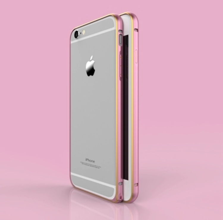 бампер для Iphone 6, 6S Металевий рожевий