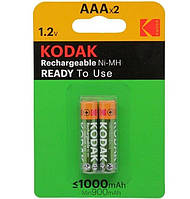 Батарейки акб "Kodak" AAA/HR3 (1.2V. Ni-Mh. 1000mAh. блистер. 2шт)