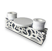 Весільний свічник на три свічки "Сімейне вогнище" з дерева (20х9х4 см)