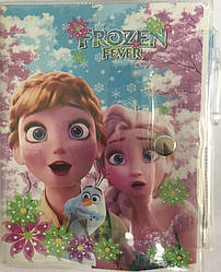 Блокнот дитячий на кнопці + ручка "Холодне серце" 10.5*13.5см, в лінію, 60 аркушів