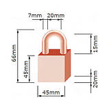 Замок навісний TOKOZ 375/45 3KEY TK1Red 15мм 7мм, фото 3