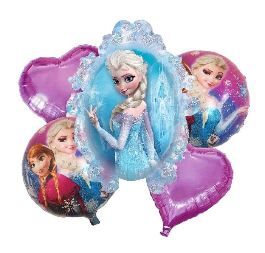 Набір фольгованих повітряних куль Крижане Серце, упаковка 5 шт, фото 1