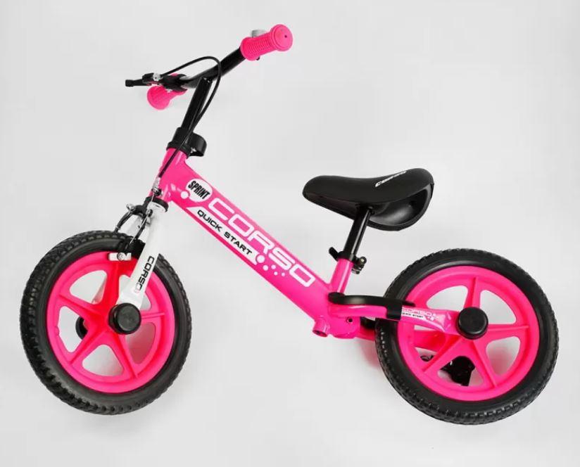 Детский беговел-велосипед, велобалансир и беговел от 1 года, детский двухколесный велобег розовый CORSO - фото 5 - id-p1856242199
