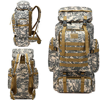 Рюкзак тактичний на 80л (72х34х17см) М13, Світлий піксель / Рюкзак із системою Molle / Туристичний рюкзак