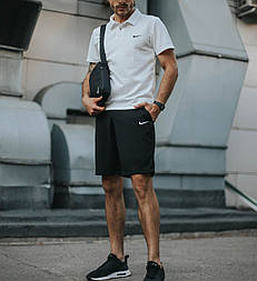 Чоловічий костюм літній Найк Nike шорти та футболка комплект (барсетка подарунок). Живе фото