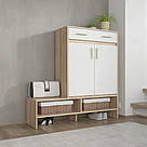 Тумба взуттєва для передпокою двохдверна з висувними ящиками та закритими полицями Тумби під взуття з ДСП, фото 6