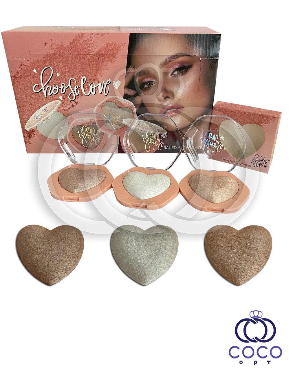 Хайлайтер Choose Love Baked Highlighter 3 шт.*13,2 гр, фото 1