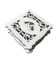 Весільна скринька для кілець із дерева, (7,5х7,5х2,5 см)