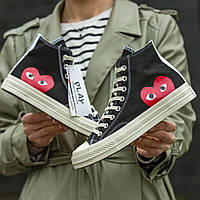 Женские кеды Convers x Comme Des Garçons Play, Конверс высокие, код IN-886