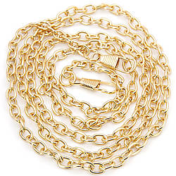 Ланцюжок з карабінами ручка для сумки 5,5х8 мм довжина 120 см 1 шт. Золотистий