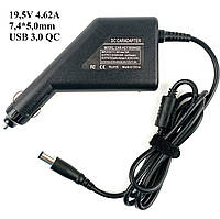Автомобільний блок живлення 19.5V для Dell з додатковим USB 3.0 QC