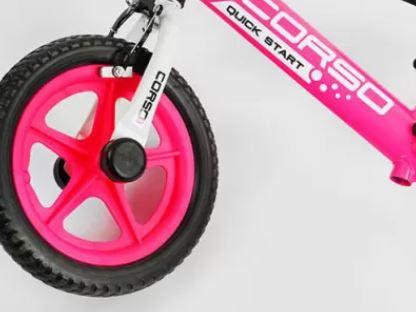 Велосипед беговел, детский велобег для малышей CORSO SPRINT, беговел с тормозами розовый - фото 3 - id-p1856287038