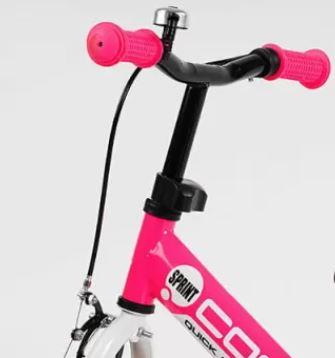 Велосипед беговел, детский велобег для малышей CORSO SPRINT, беговел с тормозами розовый - фото 7 - id-p1856287038