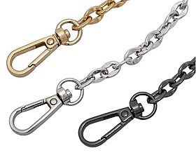 Ланцюжок для сумки з карабіном СК-011 120см колір Темний-нікель