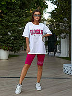 Женский летний прогулочный спортивный костюм с велосипедками Ткань:двунитка Размеры: 42-44,46-48
