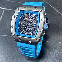 Годинник наручний чоловічий стильний оригінальний літній Curren, синій годинник кварцовий чоловічий на силіконовому ремінці