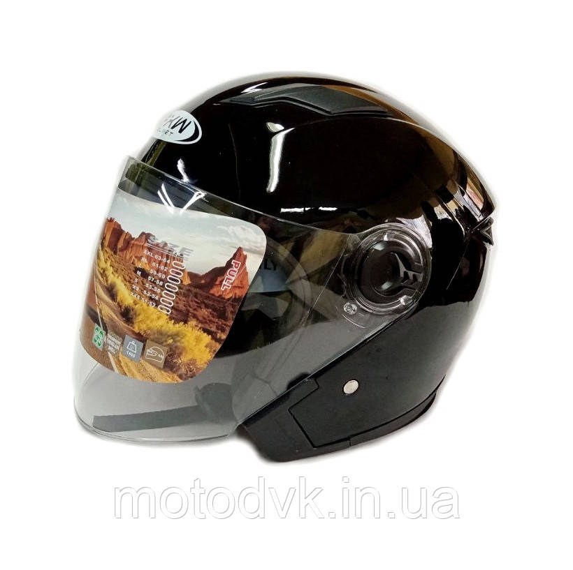 Мотошолом без щелепи з окулярами FXW 223 чорний, розмір S