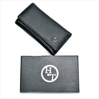 Шкіряна ключниця Weatro 13 х 7 х 2 см Чорна wtro-nw-168-23А-018