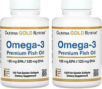 California Gold Omega-3 Premium Fish Oil, 100шт ,(омега 3)