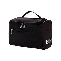 Дорожня косметичка, несесер, сумка-органайзер для косметики, чорна (код: IBH021B)