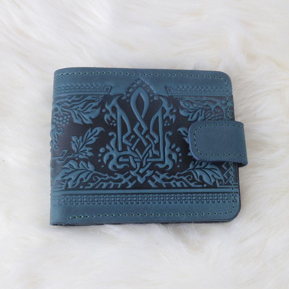 Портмоне із відділенням для монет компактне з натуральної шкіри "Калина" ручна робота, фото 1