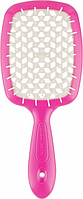 Гребінець для волосся рожевий з білим Janeke Superbrush, фото 3
