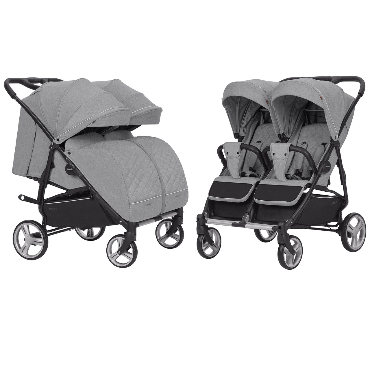 Коляска прогулянкова для двійні CARRELLO Connect CRL-5502, Ink Gray