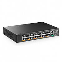 Коммутатор MokerLink POE-F242G На 24+2 Порта Ethernet Switch