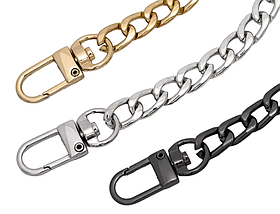 Ланцюжок для сумки з карабіном СК-021 120см колір Темний-нікель