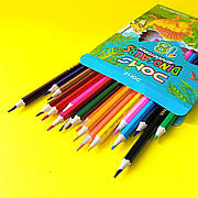 Набір кольорових олівців DOMS 18 кольорів  Динозаври | Кольорові олівці