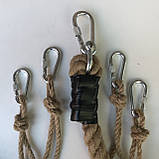 Дитячий навісний набір посилений 3 метри (кільця, канат, сходи) DNNU-3М джутовий, фото 5