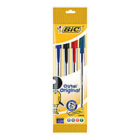 Ручки шариковые BIC Cristal 4шт разноцветные